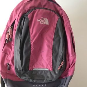 Pink and grey Northface backpack